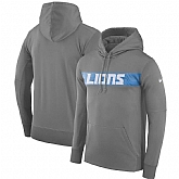 Men's Detroit Lions Nike Sideline Team Performance Pullover Hoodie Gray